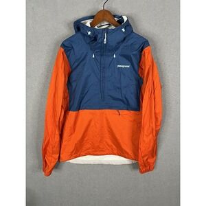 Patagonia Jacket Mens Medium Orange Blue Torrentshell Pullover H2No Rain Shell